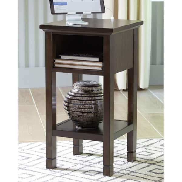 Signature DESIGN BY ASHLEY Marnville 14 in. Brown Square Wood End Table with Shelves