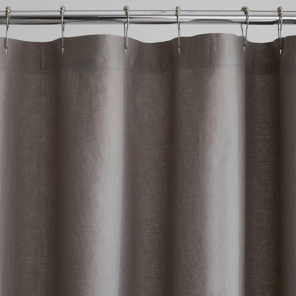 Cinder Shower Curtain, Dark Gray Linen Shower Curtain