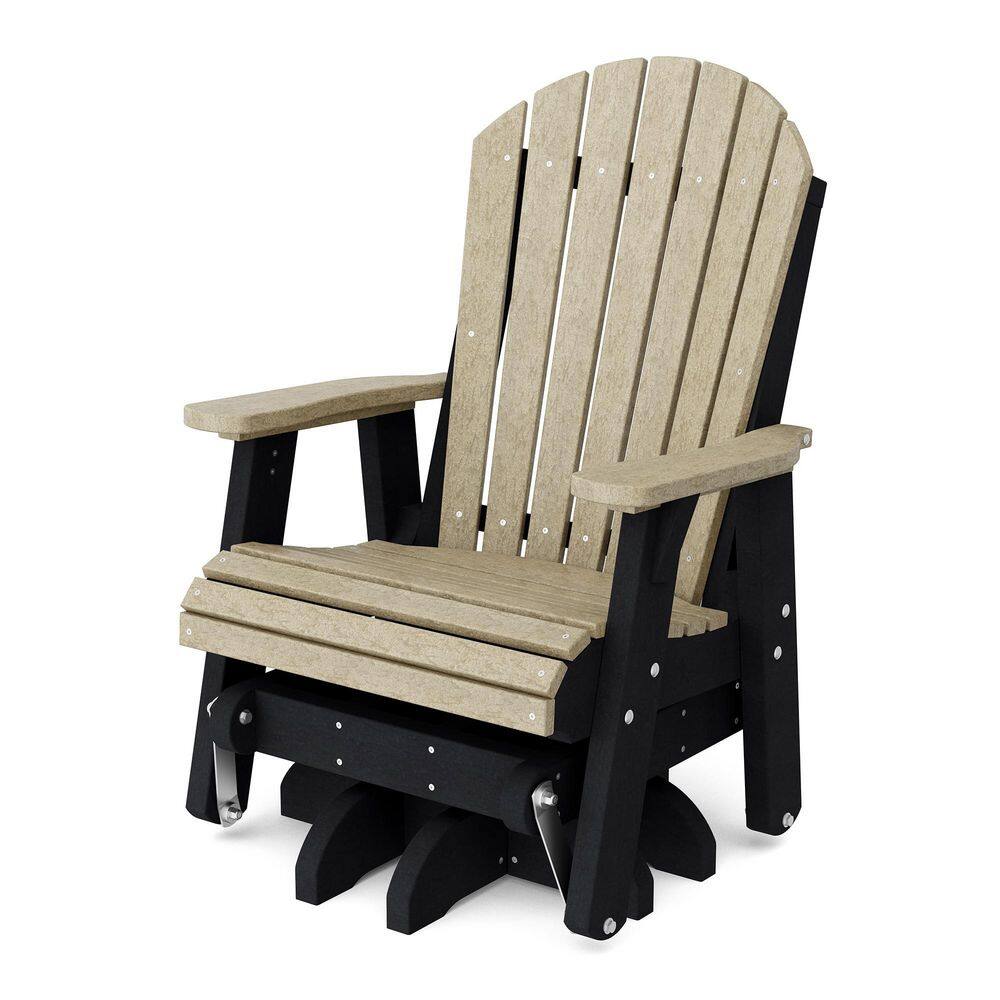 Heritage 1-Person Weathered Wood and Black HDPE Plastic Outdoor Swivel Glider price history on PriceWatchPro