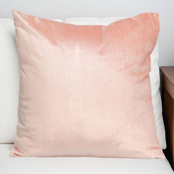 HomeRoots Pink Solid Polyester 18 in. x 18 in. Throw Pillow