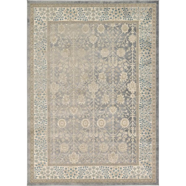 Unique Loom Salzburg Gneis Gray 7' 0 x 10' 0 Area Rug 3124851 The