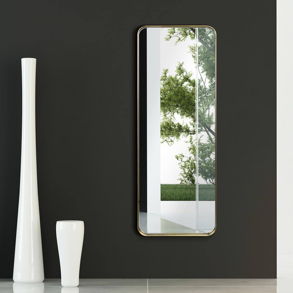48" Gold and Silver Rectangular Bathroom Wall Mirror