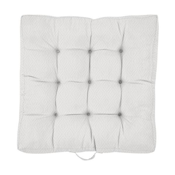 Sorra Home 24 x 24 x 5 Deep Seating Outdoor Floor Cushion in Sunbrella Retain Snow