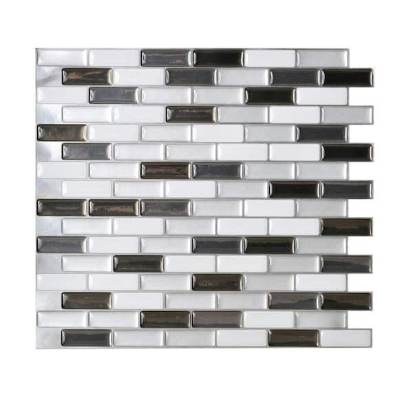 smart tiles Murano Metallik 10.20 in. W x 9.10 in. H Peel and Stick Self-Adhesive Decorative Mosaic Wall Tile Backsplash (12-Pack)