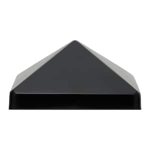 8 in. x 8 in. Black Stainless Steel Pyramid Post Cap with 3/4 in. Lip