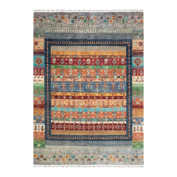 Solo Rugs Tribal One-of-a-Kind Bohemian Multi 5 ft. 10 in. x 8 ft. 1 in. Area Rug