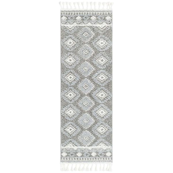 Unique Loom Boho Gigi Gray 2 ft. x 6 ft.1 in. Area rug