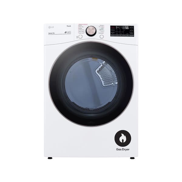7.4 Cu. Ft. Vented SMART Stackable Gas Dryer in White with TurboSteam and Sensor Dry Technology