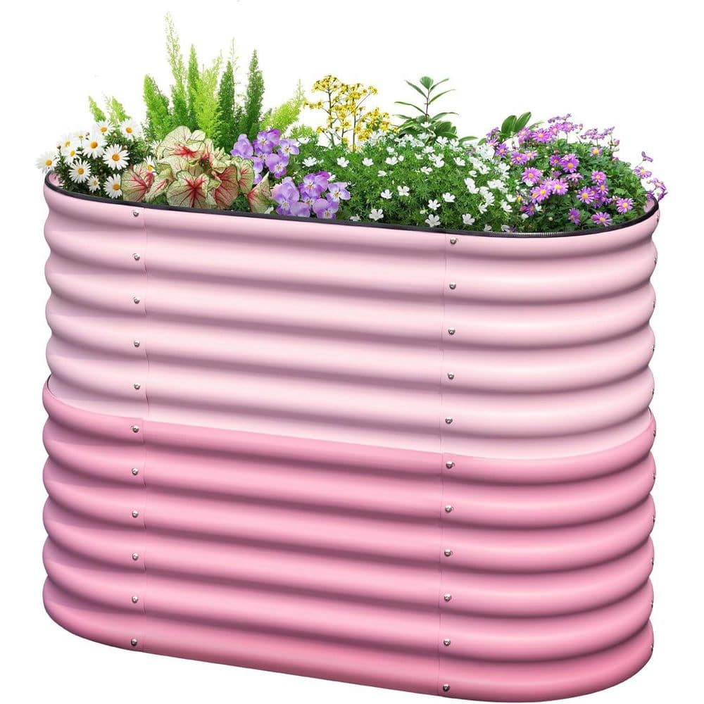 47.2 x 23.6 x 34.2 in. Raised Garden Bed, 2.85 ft Tall 6 in 1 Metal Galvani