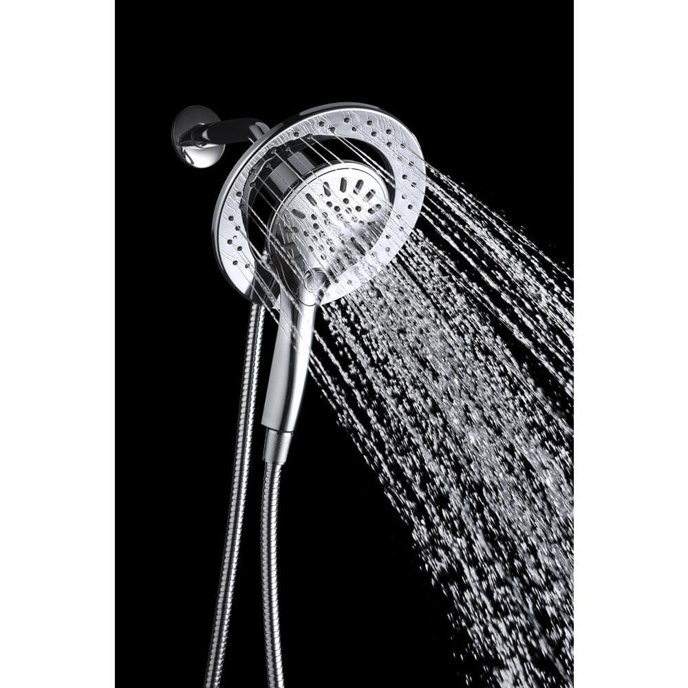 Polished Chrome Dual Wall Mount Handheld Shower Head