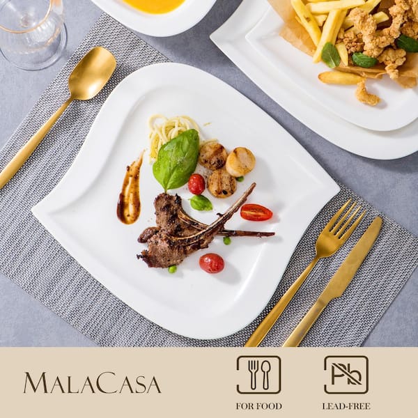 Malacasa Elvira Tableware, Dinnerware Set Porcelain