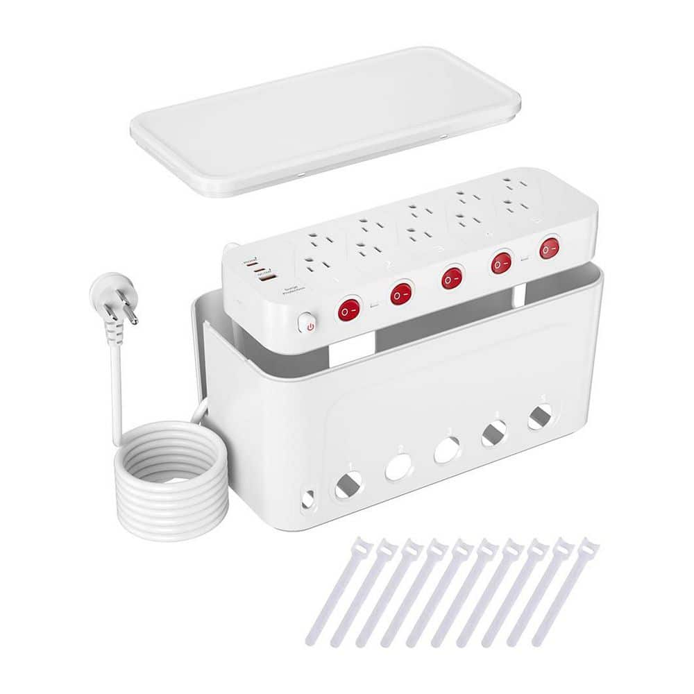 Surge Protector Series Large Power Strip Cable Management Box White 1 Piece with 10 Outlets 3 USB Ports price history on PriceWatchPro