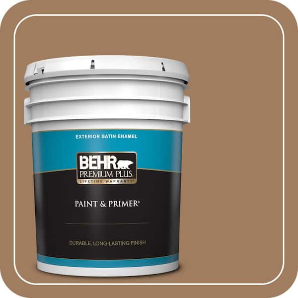 BEHR PREMIUM PLUS 5 gal. #MQ2-11 Outdoor Land Satin Enamel Exterior Paint & Primer