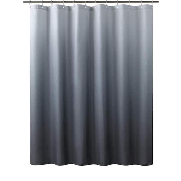 Unbranded Gray Ombre Narrow Cloth Shower Curtain 54 W x 72 H Modern Bathroom Small Curtain with Rustproof Grommets Polyester