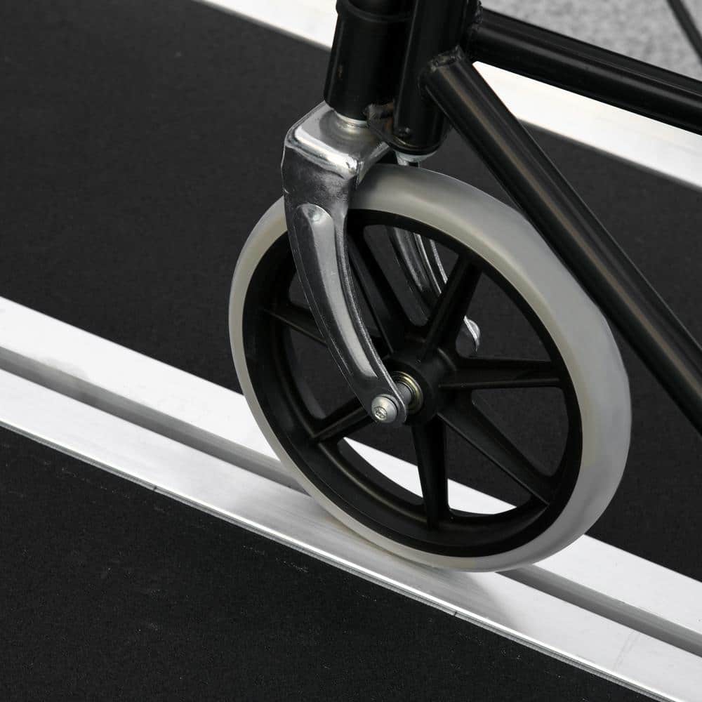 HOMCOM 3FT Folding Aluminum Wheelchair Ramp with Non-Slip Surface