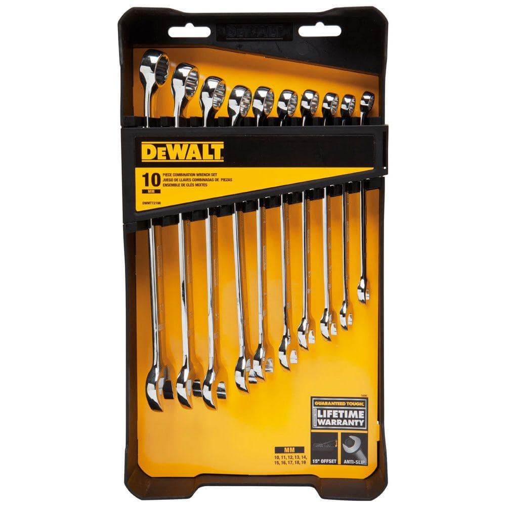 DEWALT Metric Combination Wrench Set 10 Piece DWMT72166 The