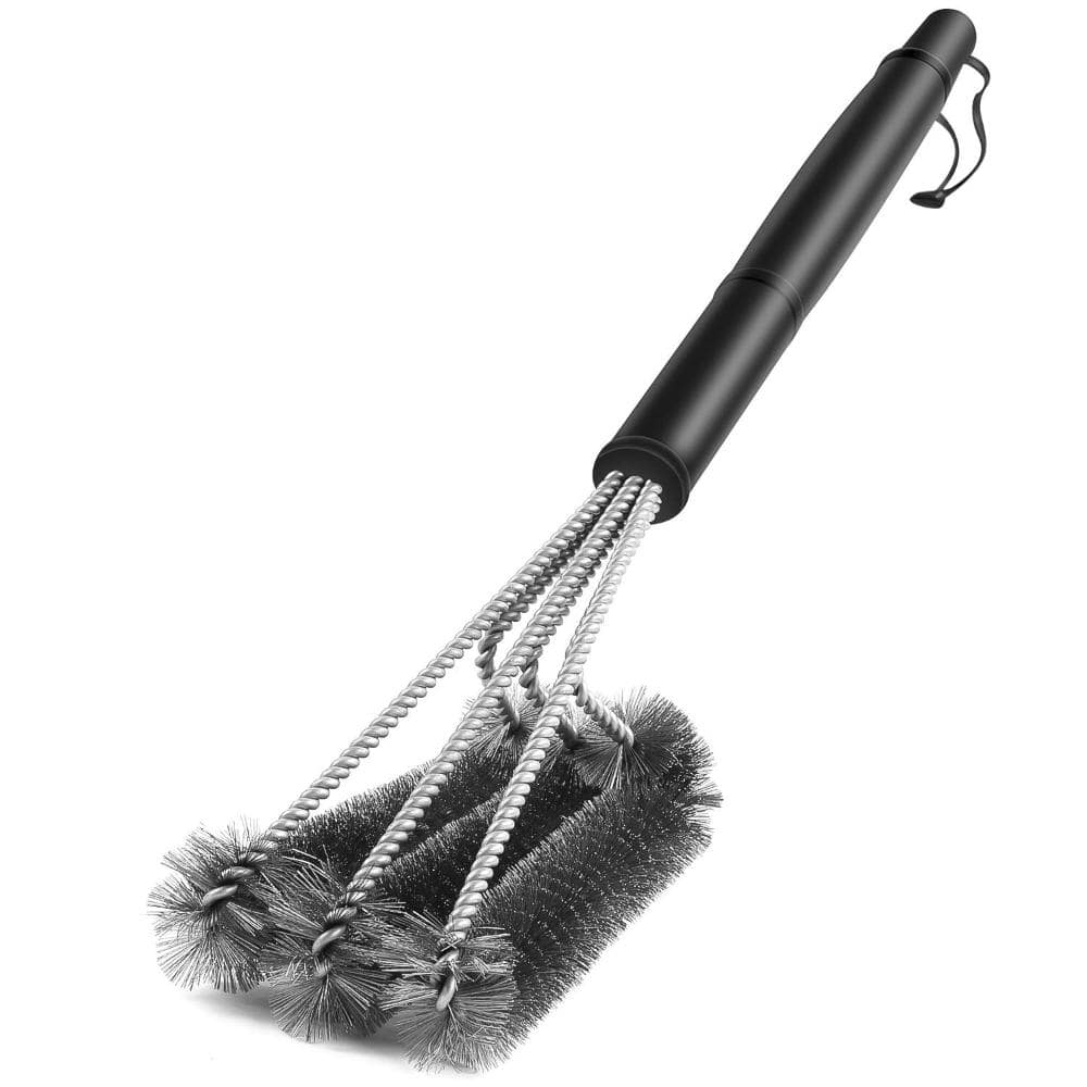 18 in Triple-Head Stainless Steel BBQ Grill Cleaning Brush Wire Bristles for Gas Charcoal Porcelain Grills price history on PriceWatchPro