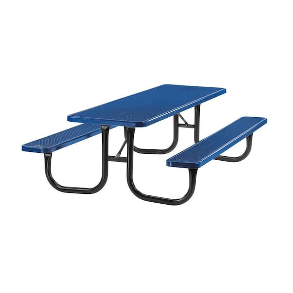 Unbranded Portable 6 ft. Blue Diamond Commercial Rectangular Table