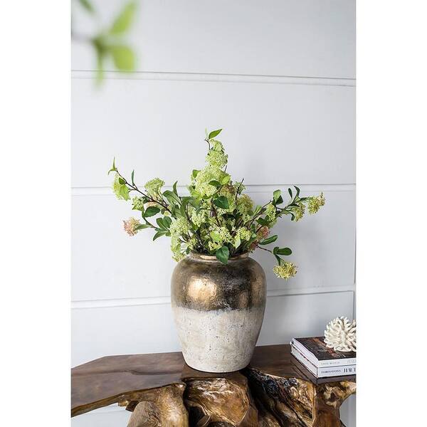 A & B Home 16 in. Candia Sienna Brown Ceramic Vase 1344 - The Home
