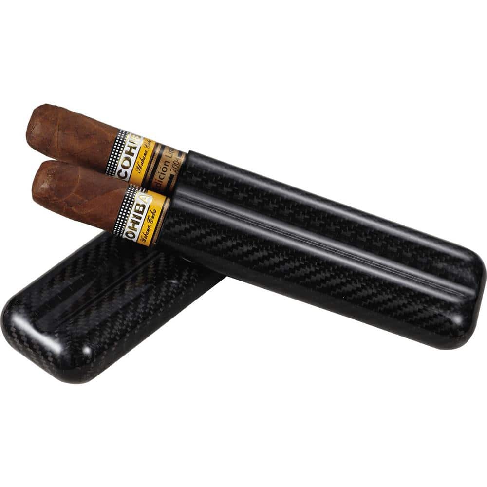 Visol Night II Carbon Fiber Larger Cigar Case - 2 Finger