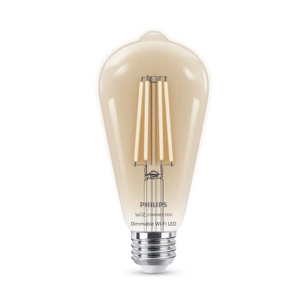 Philips Soft White ST19 LED 40W Equivalent Dimmable Smart Wi-Fi Wiz Connected Wireless Light Bulb