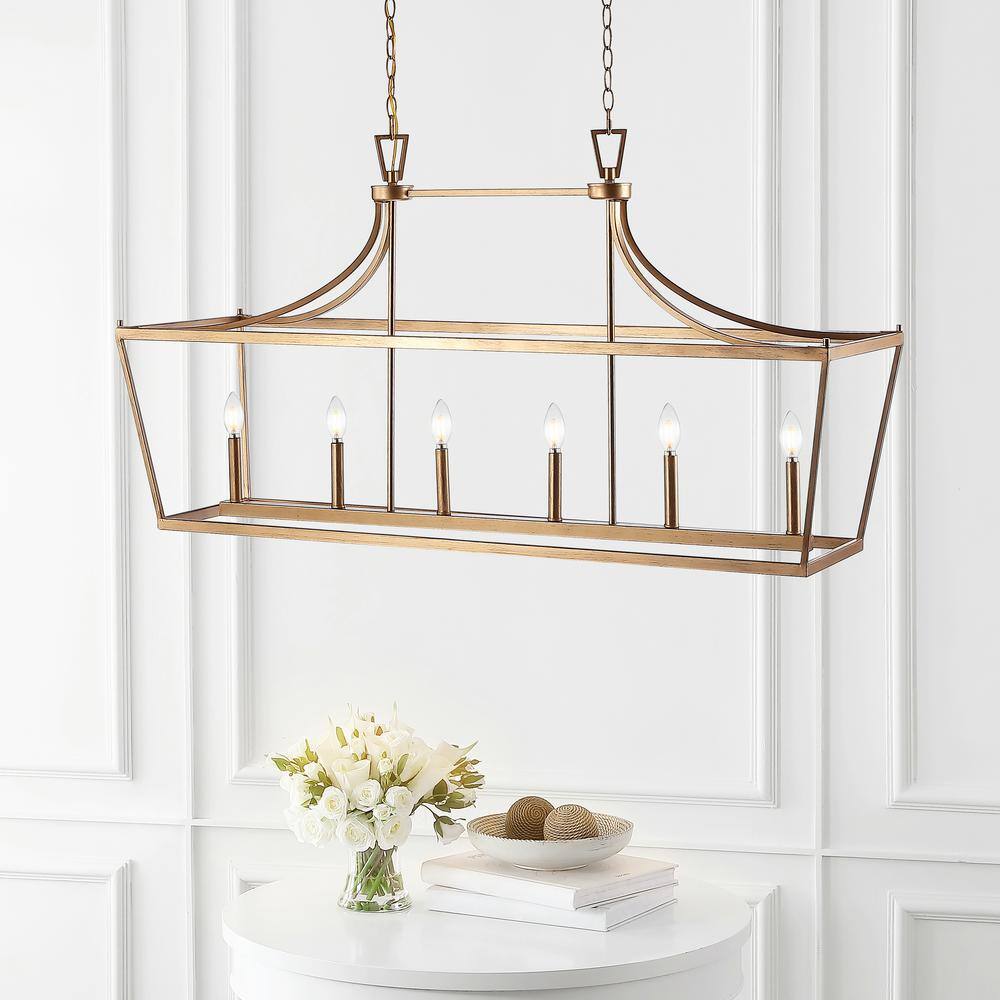 Aroris Gold 6-Light Contemporary Glass Pendant