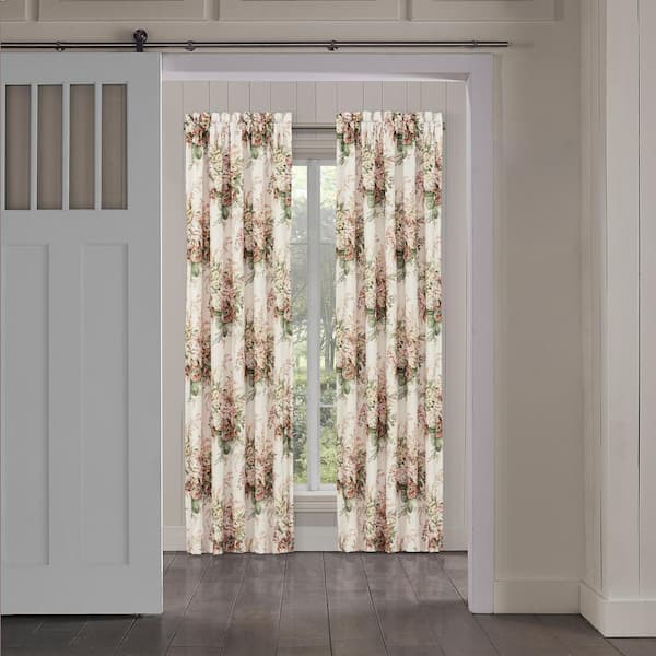 QUEEN STREET NEW YORK Estelle Coral Polyester 84" Window Panel Pair