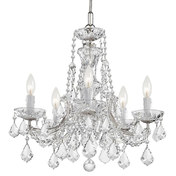 Crystorama Maria Theresa 5 Light Clear, Mini Candle Chandelier Crystal