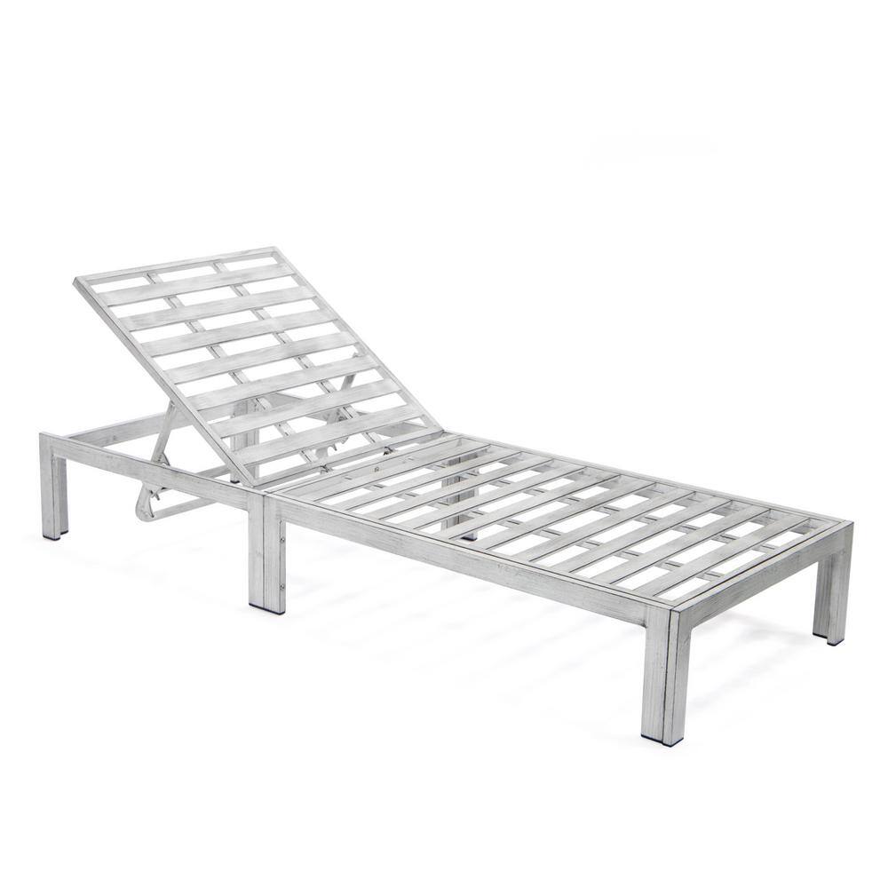 Chelsea Modern Blue Cushioned Aluminum Outdoor Chaise Lounge with Side Table