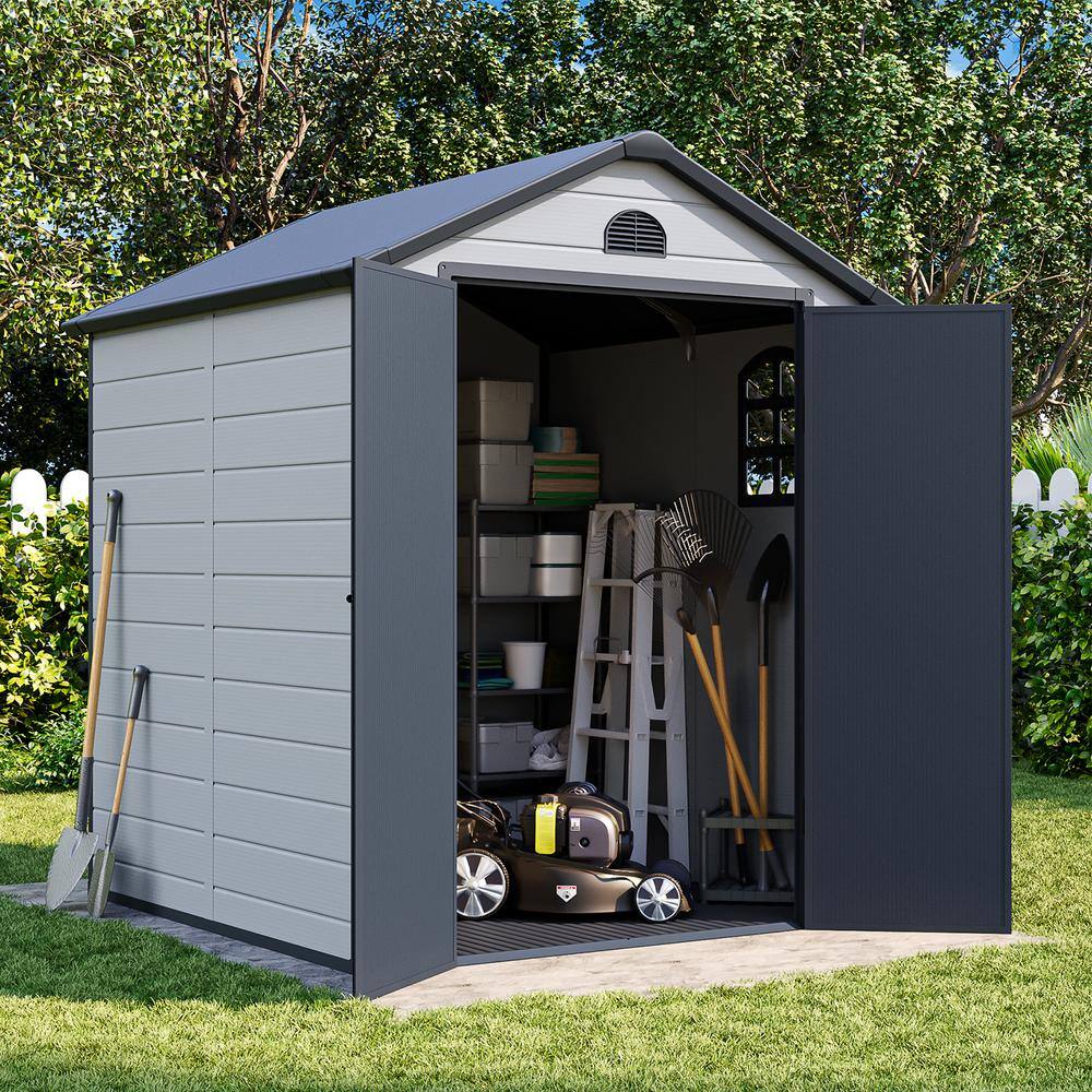 Oakville Furniture 6.2 ft. W x 6.3 ft. D Plastic Outdoor Patio Storage