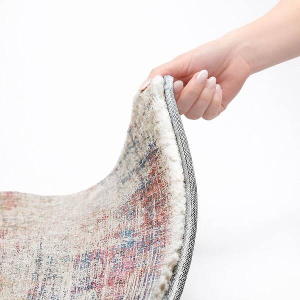 Dream Shag Premium Machine Washable Abstract ADS838 Ivory 3 ft. x 4 ft. Area Rug