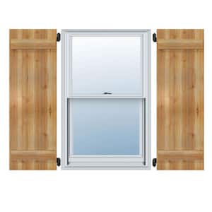16-1/8'' X 35''Timbercraft Rustic Wood Three 5-3/8''Joined Board and Batten Shutters RougHSawn Cedar(pair)