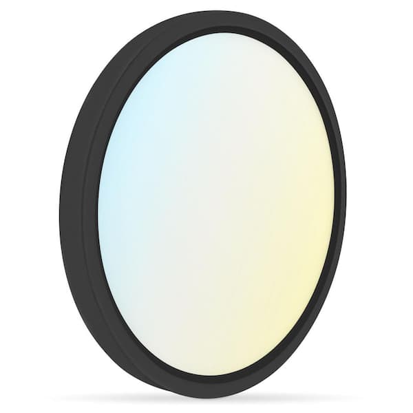 7 in. Black Modern Flush Mount Ceiling Light Fixture Selectable LED Integrated 15W 1000LM 5CCT 2700K-5000K Dimmable ETL