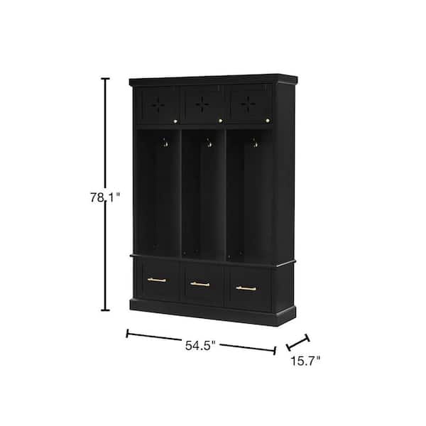 Home Decorators Collection - Dashby Black Hall Tree with Storage (54.5" W x 78.1" H)
