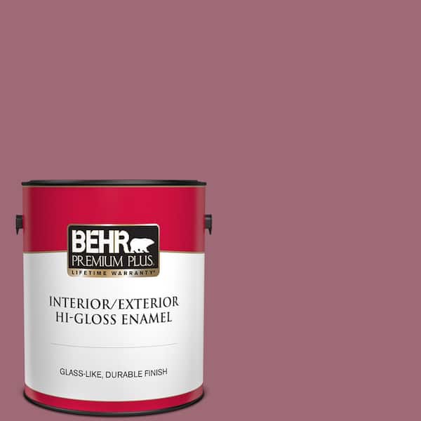 BEHR PREMIUM PLUS 1 gal. #100D-5 Berries and Cream Hi-Gloss Enamel Interior/Exterior Paint
