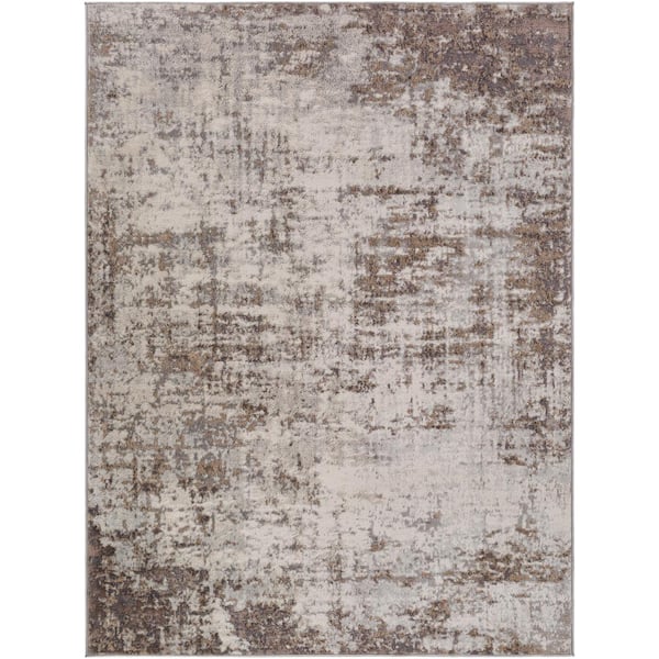 Livabliss Hathor Brown 5 ft. x 7 ft. Modern Abstract Polypropylene Rectangular Area Rug