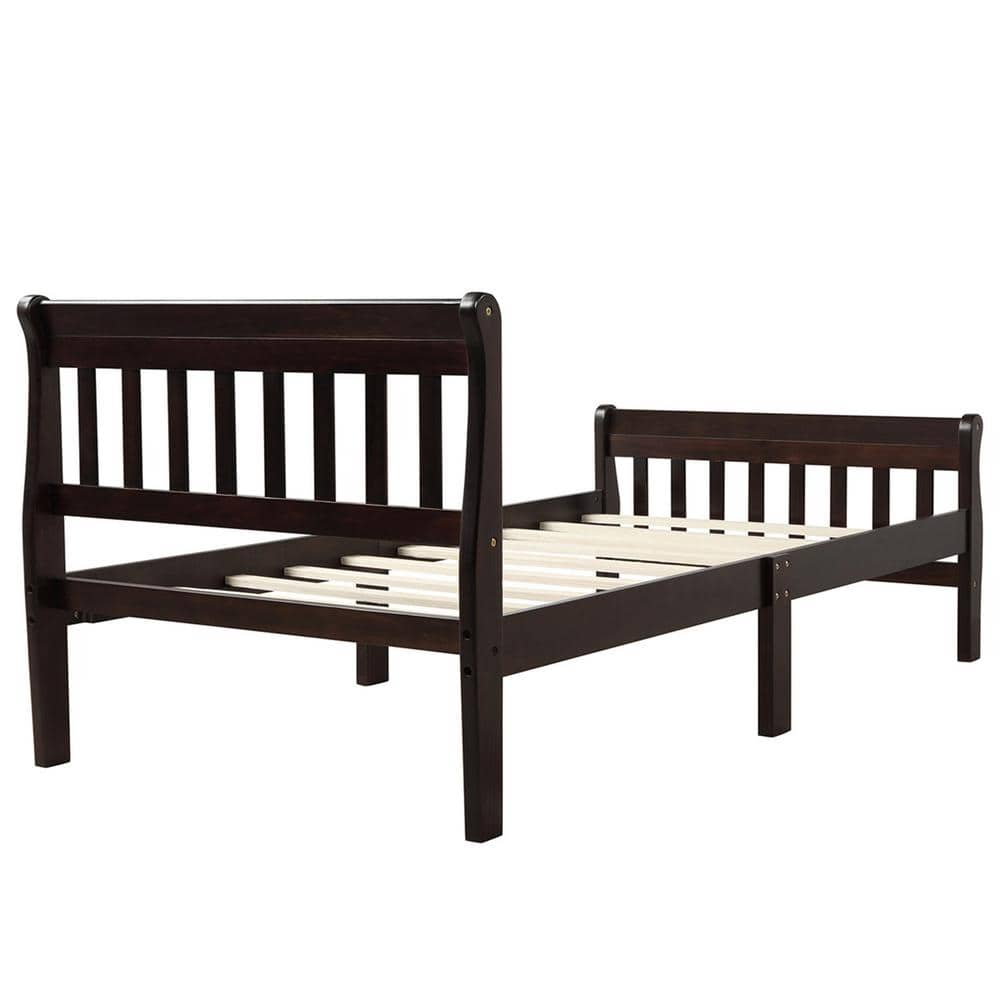 Zjoyee 41.3 in. Wood Platform Bed Twin Bed LY192434AAP The Home Depot