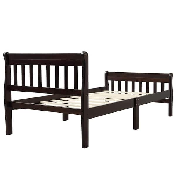 Z-joyee 41.3 in. Wood Platform Bed Twin Bed LY-192434AAP - The Home Depot