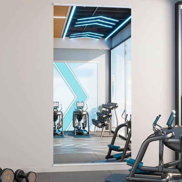 84 in. W x 42 in. H Rectangular Frameless Wall Mirror Gym Mirror Dance Mirror