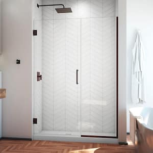 Unidoor Plus 47 to 47.5 in. x 72 in. Frameless Hinged Shower Door in Oil Rubbed Bronze