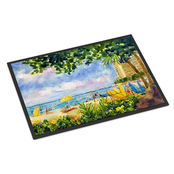 Caroline's Treasures BB8530MAT Beach Scene Welcome Indoor or Outdoor Mat 18x27 18H X 27W Multicolor