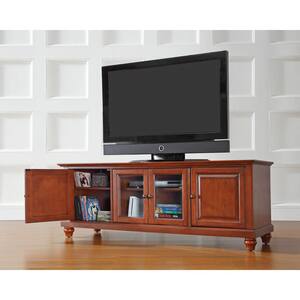 Cambridge 60 in. Cherry Wood TV Stand Fits TVs Up to 60 in. with Storage Doors
