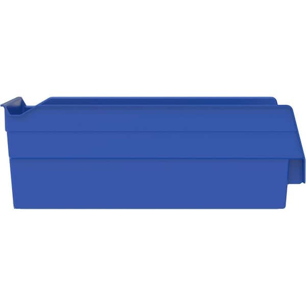 Akro-Mils - 30130 Series, 6 5/8 in. W x 11 5/8 in. D x 4 in. H, Blue Open Hopper Shelf Bins Storage Organizer System, 12-Pack