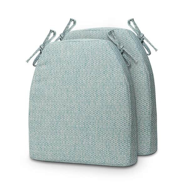 Unbranded Chair Cushions Trapezoid Replacement Outdoor Seat Cushion,Dining Chair Pads with Ties and Non-Slip Backing,Green