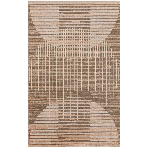 Nourison Astra Machine Washable Latte 3 ft. x 5 ft. Graphic Contemporary Area Rug