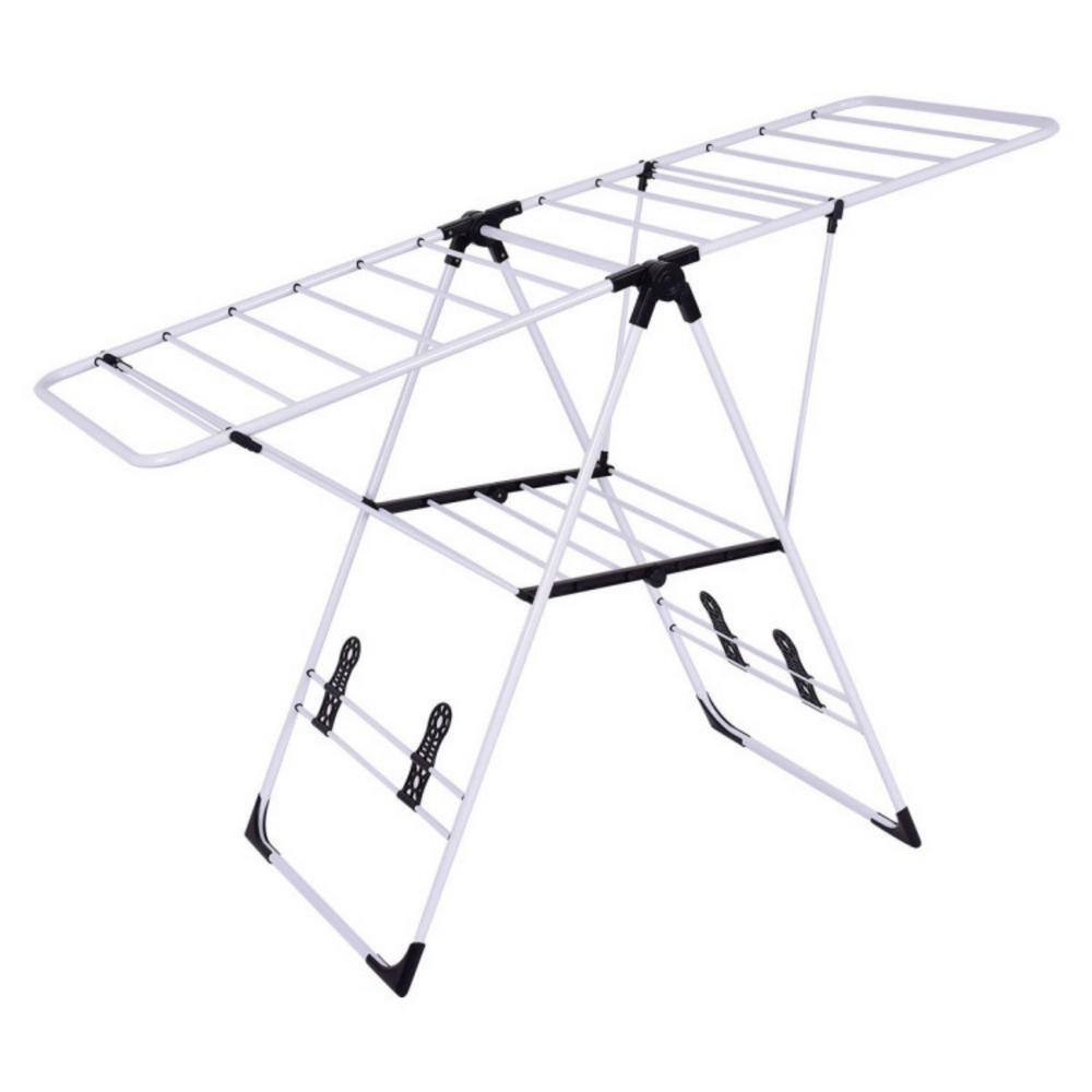 2-Level Portable Laundry Clothes Storage Drying Rack with Height-Adjustable Gullwings price history on PriceWatchPro