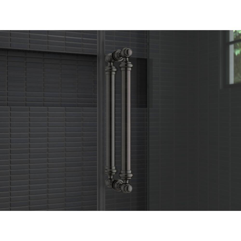 Oil-Rubbed Bronze Frameless Sliding Shower Door with Thick Glass