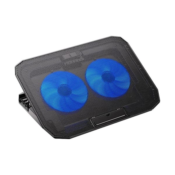 Ultra-Slim Laptop Cooling Pad for 10-15.6'' Laptops with 2 Quiet Fans, Adjustable Heights and Wind Speed, Dual USB Ports