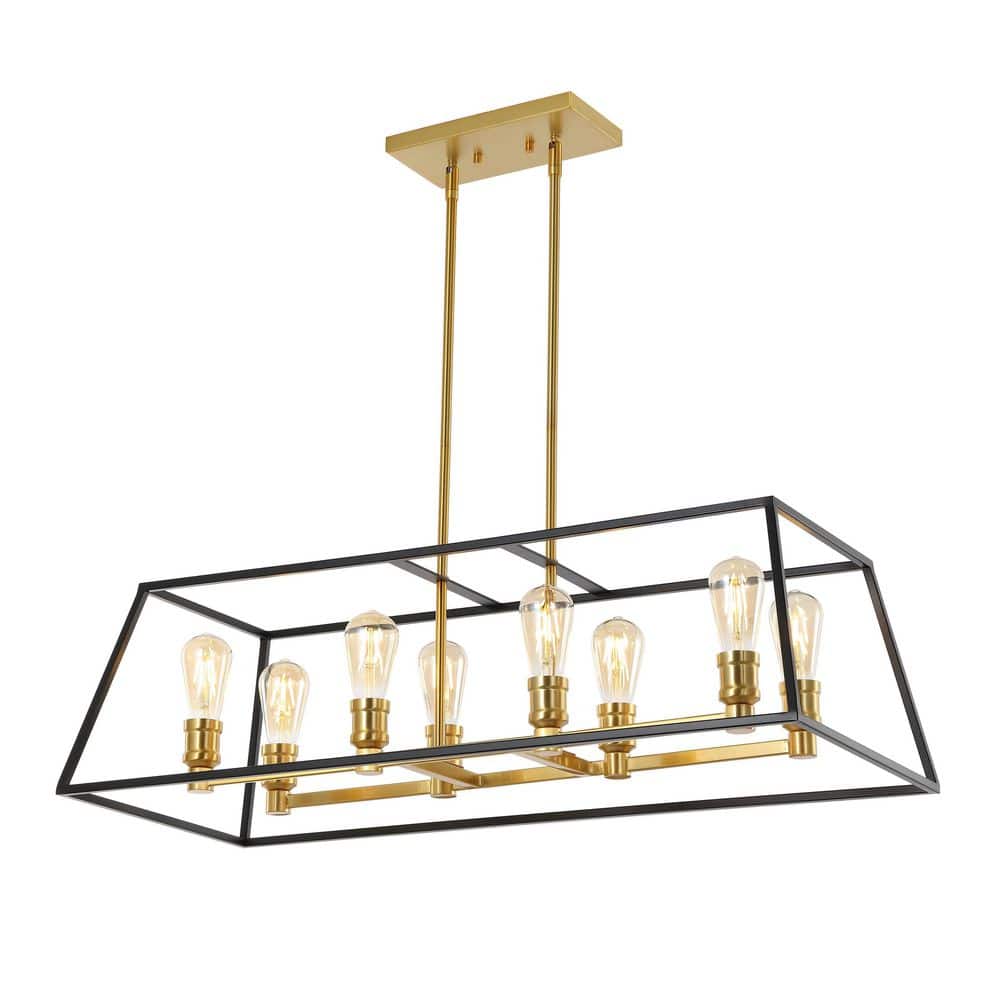 Liane 35" Black and Gold LED Farmhouse Island Pendant