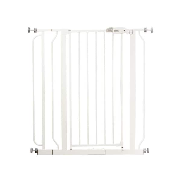 36 in. White Metal Easy Step Extra Tall Walk-Through Gate